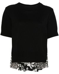 Sacai - Panelled-design Knitted Top - Lyst