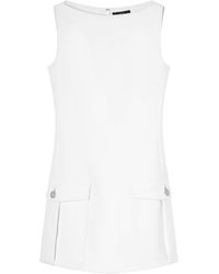 Versace - Vestido corto de crepé con botones Medusa Head - Lyst