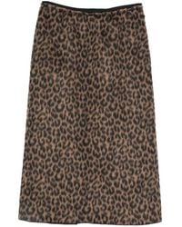 Alysi - Falda Midi Tubino Con Motivo De Leopardo - Lyst