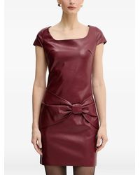 Guess - Schleifen-Minikleid Mit Eckigem Ausschnitt - Lyst