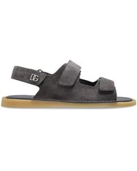 Dolce & Gabbana - Touch-Strap Leather Sandals - Lyst