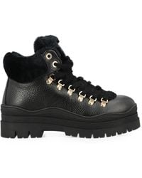 Bogner - Lace-Up Shearling-Trim Ankle Boots - Lyst
