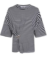 Essentiel Antwerp - Kriss Striped Gathered-Detail T-Shirt - Lyst