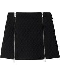 Burberry - Quilted Mini Skirt - Lyst