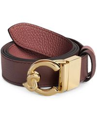 Coccinelle - Ceinture En Cuir Grainé À Plaque Logo - Lyst