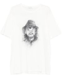 Yohji Yamamoto - T-Shirt Met Print - Lyst