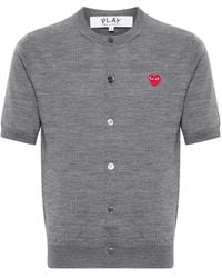 COMME DES GARÇONS PLAY - Heart-Patch Wool Cardigan - Lyst