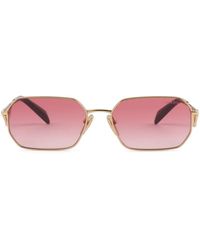 Prada - Triangle-Logo Rectangle-Frame Sunglasses - Lyst
