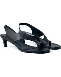 TOTEME - Leather Heel Thong Sandals - Lyst