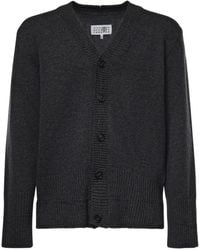 MM6 by Maison Margiela - Logo-Embroidered V-Neck Cardigan - Lyst