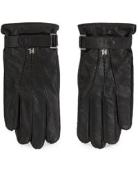 KARL LAGERFELD - K/Monogram Leather Gloves - Lyst