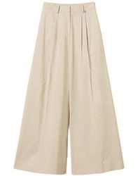 Twinset - Linen Blend Trousers With Lurex - Lyst