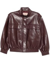 Twinset - High-Neck Leather Jacket - Lyst