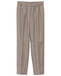 Peserico - Check-Pattern Elasticated-Waistband Trousers - Lyst