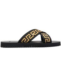 Versace - Greca-motif Crossover-strap Sandals - Lyst