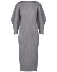 Pleats Please Issey Miyake - Pleated Midi Dress - Lyst