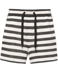 Brunello Cucinelli - Striped Knitted Shorts - Lyst