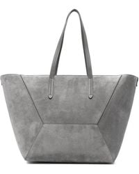 Brunello Cucinelli - Sac Cabas À Empiècements En Daim - Lyst