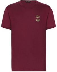 Dolce & Gabbana - Motif-Embroidered Cotton T-Shirt - Lyst