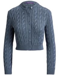 Ralph Lauren - Cable-Knit Cropped Cardigan - Lyst