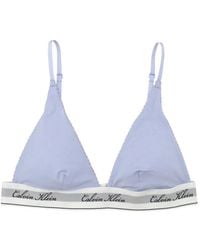 Calvin Klein - Logo-Tape Triangle Bra - Lyst