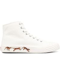 KENZO - Tiger-Print Lace-Up Sneakers - Lyst