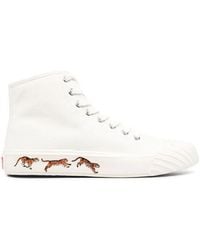 KENZO - Tiger-Print Lace-Up Sneakers - Lyst