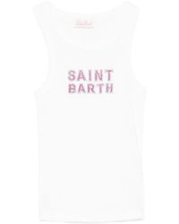 MC2 Saint Barth - Bead-Embellished Ribbed Tank Top - Lyst