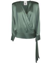Semicouture - Crossover V-Neck Blouse - Lyst