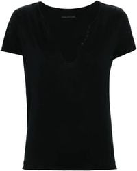 Zadig & Voltaire - V-Neck Cotton T-Shirt - Lyst