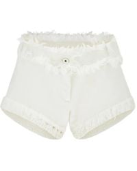Ferragamo - Denim Shorts With Frayed Detail - Lyst