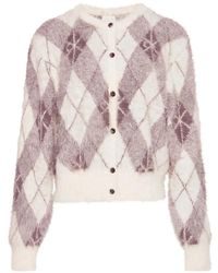 Calvin Klein - Argyle-Pattern Buttoned Cardigan - Lyst