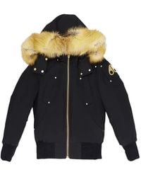Moose Knuckles - Veste Bomber Saint Flavie À Bords En Fourrure Artificielle - Lyst