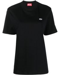 DIESEL - Embroidered-logo Cotton T-shirt - Lyst