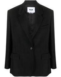 MSGM - Notched-lapels single-breasted blazer - Lyst