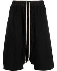 Rick Owens - Organic Cotton Drop-crotch Track Shorts - Lyst
