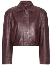 ROTATE BIRGER CHRISTENSEN - Boxy Square Leather Jacket - Lyst