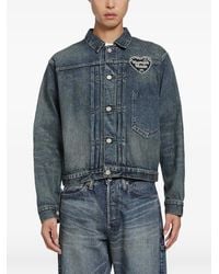Human Made - Logo-Patch Pleated Denim Jacket - Lyst