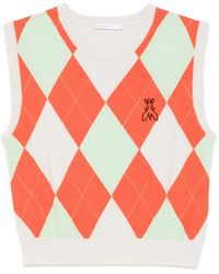 Patrizia Pepe - Argyle-Knit Wool Sweater Vest - Lyst
