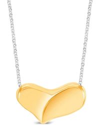 Dower & Hall - 18Kt Geelgoud Vermeil Halsketting Met Hartvormige Hanger - Lyst