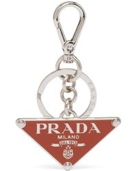 Prada Triangle-logo Keyring - White