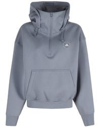 adidas By Stella McCartney - Logo-Print Half-Zip Hoodie - Lyst