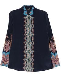 Etro - Silk Shirt With Floral Print - Lyst
