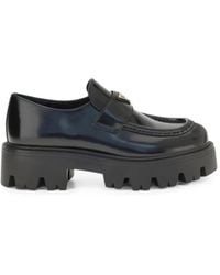 Prada - Logo-Plaque Chunky-Sole Loafers - Lyst