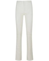 Stouls - Lambskin Panelled Straight Trousers - Lyst