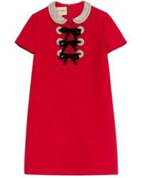 Valentino Garavani - Embroidered Crepe Couture Mini Dress - Lyst