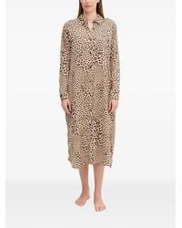 DKNY - Robe-Nuisette Mi-Longue À Imprimé Léopard - Lyst