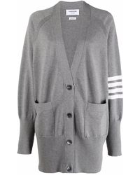 Thom Browne - Gestrickter Cardigan Mit Vier Streifen - Lyst
