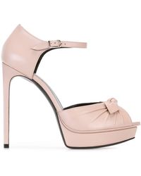 Saint Laurent Jane bow sandals - Rosa