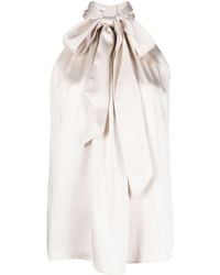 Claudie Pierlot - Sleeveless Ruched Satin Blouse - Lyst